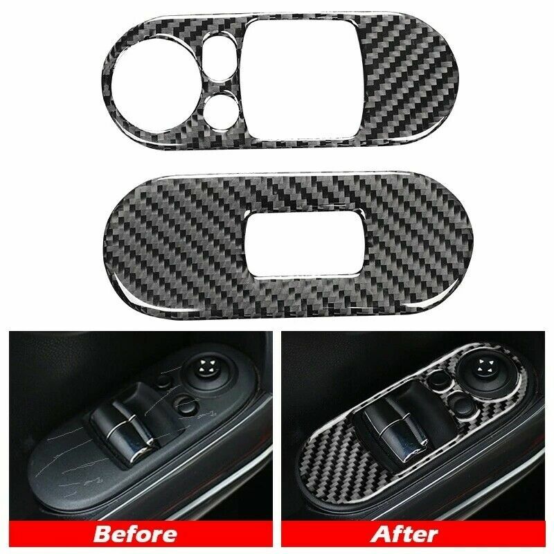 Carbon fiber window lift switch button panel cover decoration suitable for mini Cooper F56