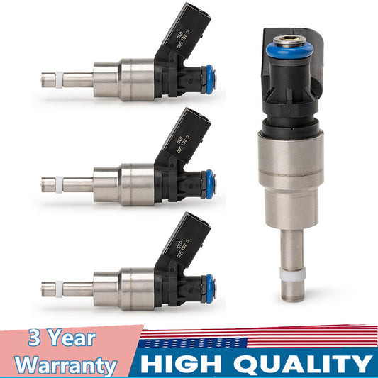 Four-piece fuel injectors suitable for Volkswagen for Jetta 2.0L (06-08) and for Audi A4 Quattro 2.0L (2005-09).