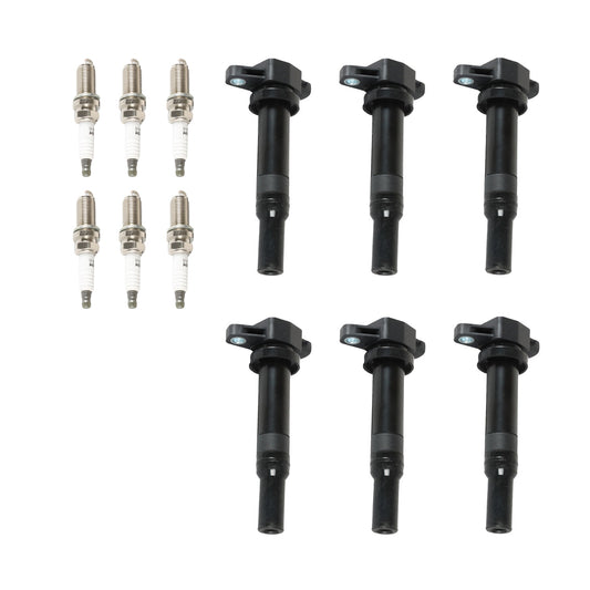 6X Ignition Coils + Iridium Spark Plug For 2007-2009 Santa Fe V6 2.7L 3.3L 5018