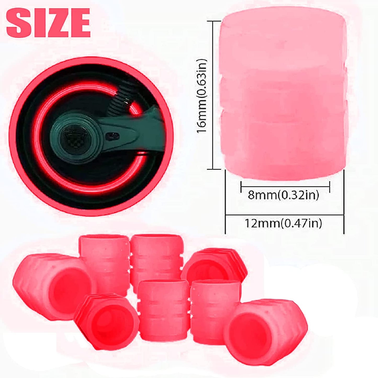 4PCS Car Auto Wheel Tire Tyre Air Valve Stem LED Light Caps Cover Accessories