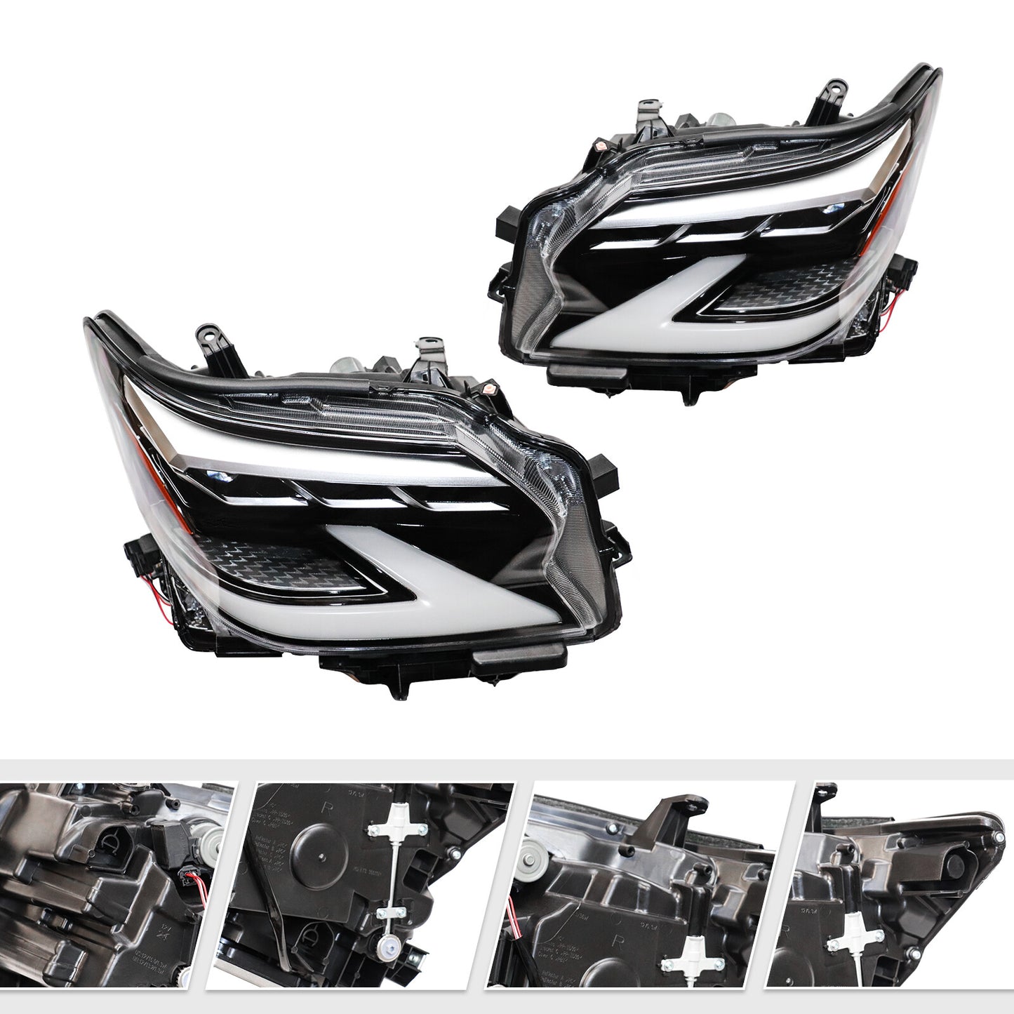 Fit 2014-2019 for Lexus GX460 LED Headlight Sequential Signal Turn Assembly 1 Pair