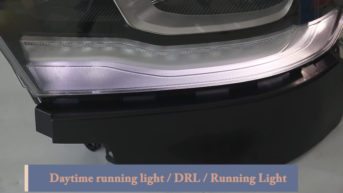 Compatible with for Dodge for RAM 1500 2019-2023 All-LED Reflector Chrome Headlight Driver