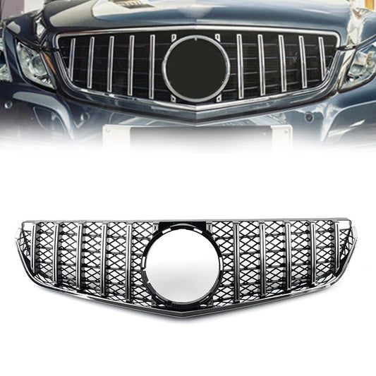 GTR Style Front Bumper Hood Radiator Grille Silver for Benz E Class W207 2009-13