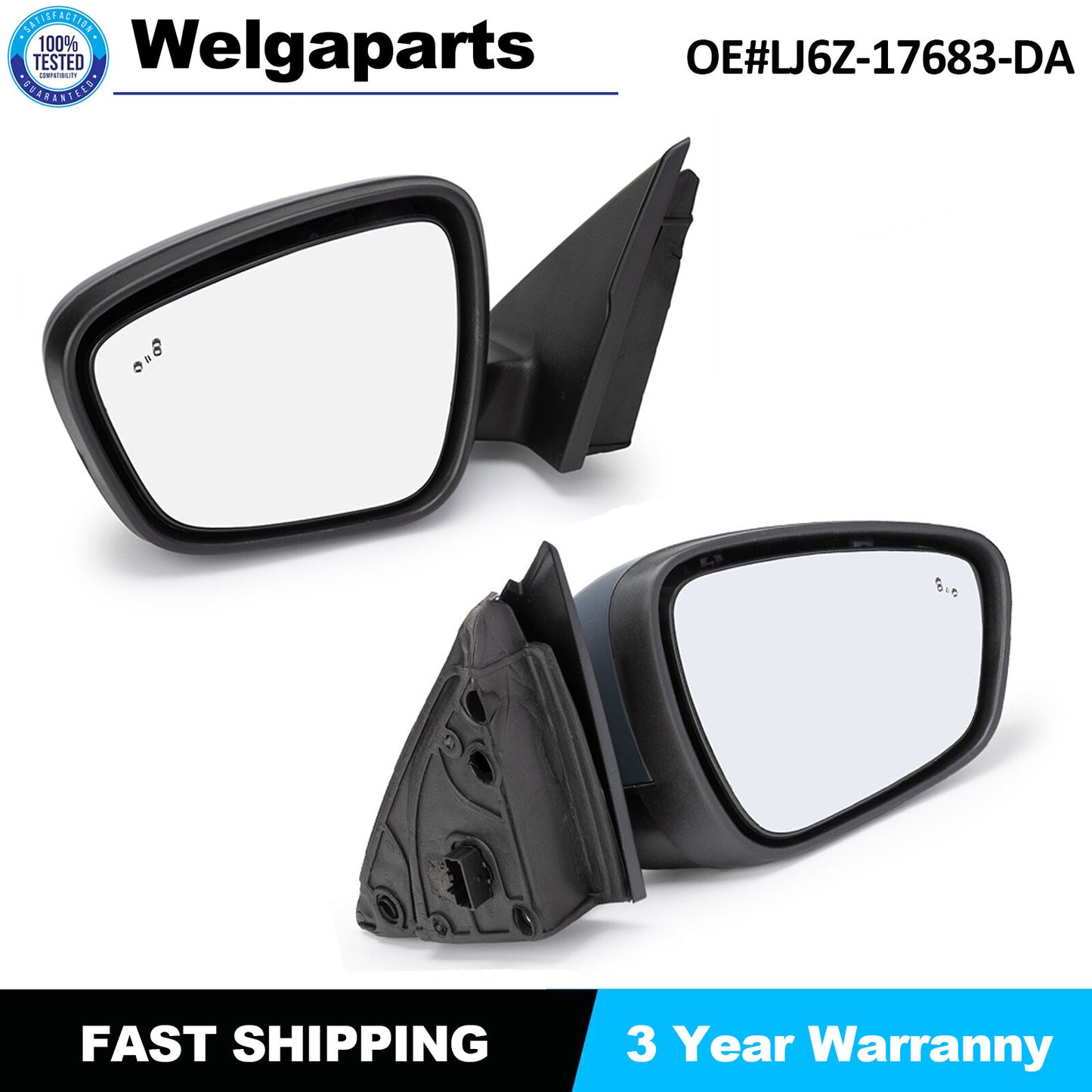 2pcs Left + Right Side Mirror With Blind Spot / Heat Fits for Ford Escape 2020-2023