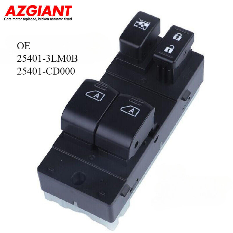 Power window switch for the front left drive side of the 2005-2007 for Infiniti G35 Coupe.