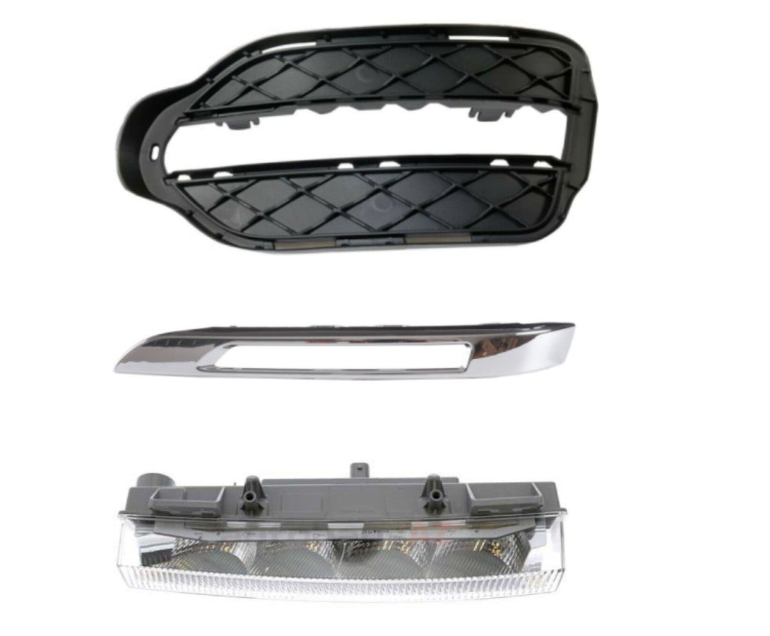 3pcs Front Left Fog Light Grille Chrome Trim Cover for Mercedes GLK-Class X204