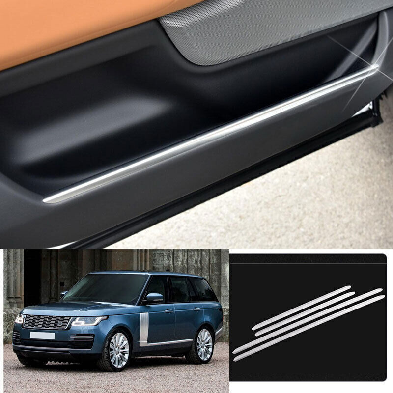 for Range Rover L405 2019-2022 Silver Steel Inner Door Storage Box Strip Trim 4X