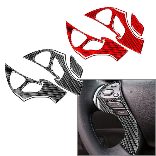 Carbon Fiber Steering Wheel Button Cover Trim for Infiniti JX35 QX60 2013-16 15