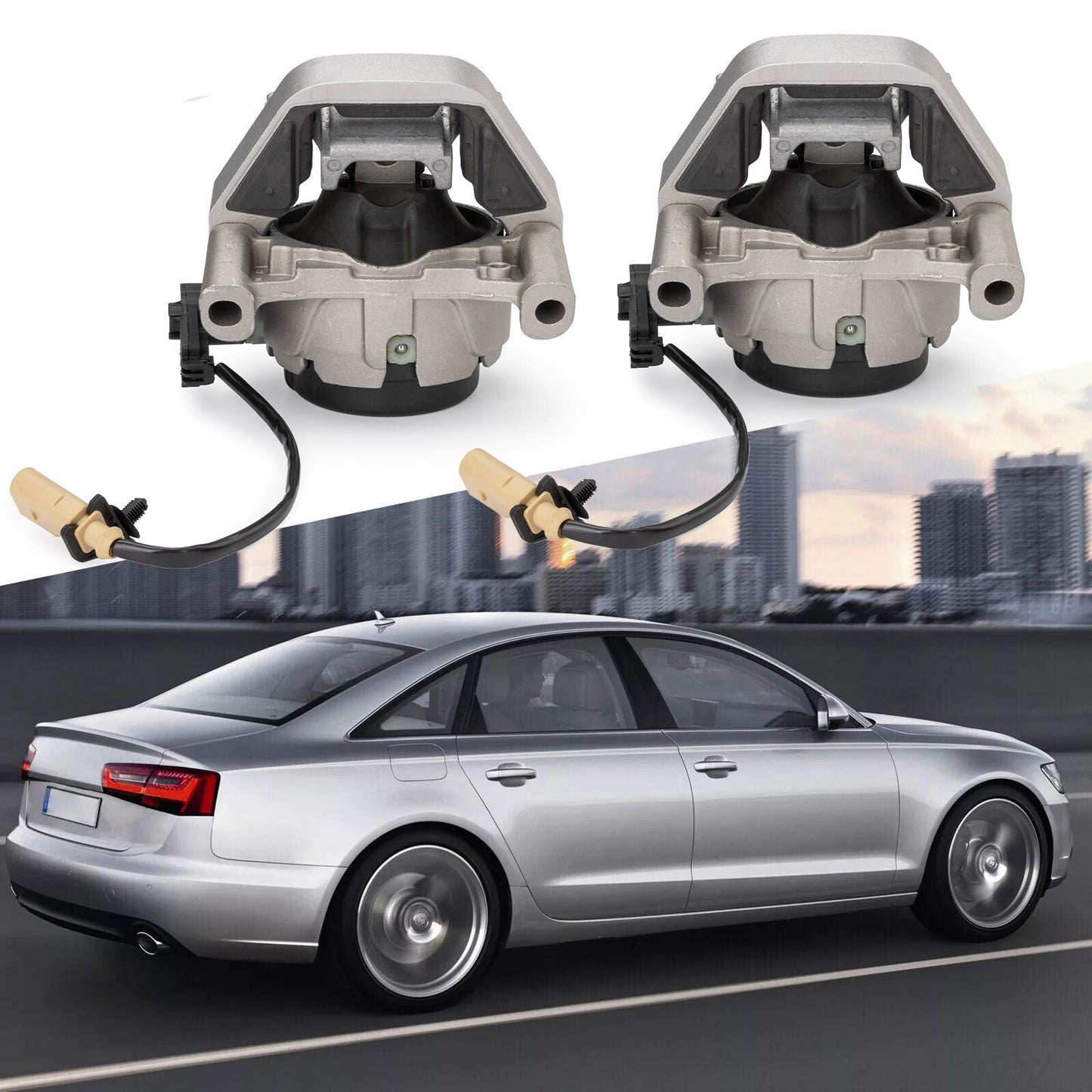 2X Left Right Engine Mounts Mounting for Audi for A6 A7 Quattro 3.0L V6 A/T 12-18