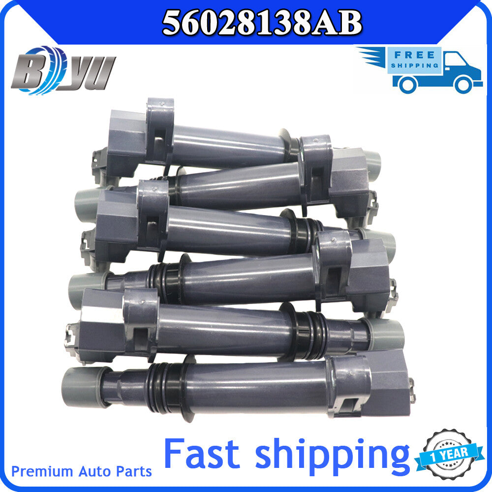 56028138AB For 02-09 for Dodge for Jeep for Mitsubishi 3.7L V6 UF270 Set of 6 Ignition Coil