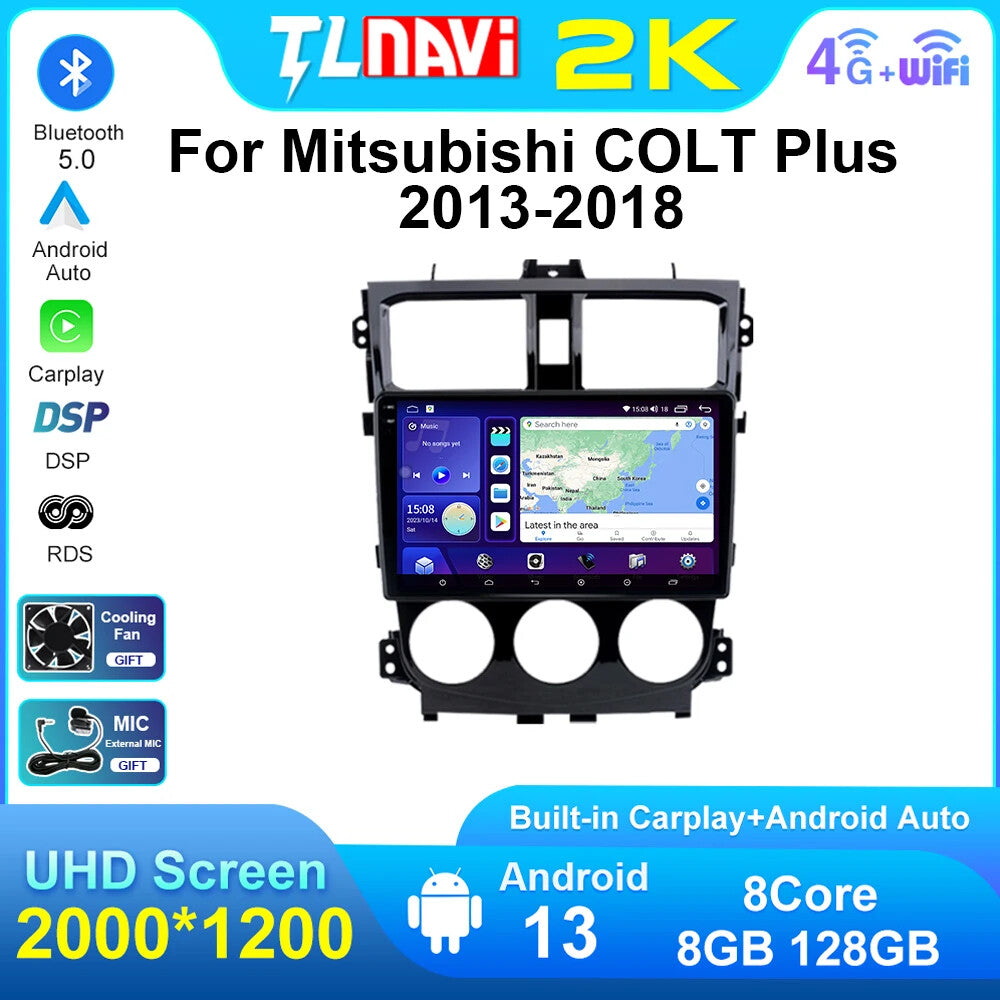 for Mitsubishi Colt plus 2013-2018 Android CarPlay Car Radio Screen Player GPS