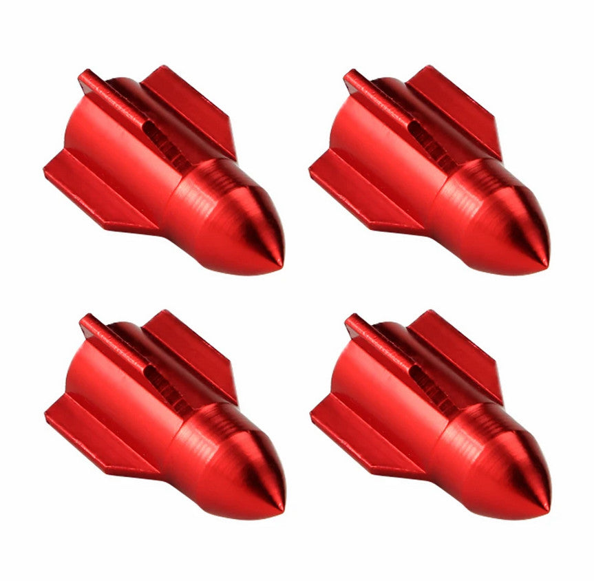 4-piece car tire valve cover rod air dust cover dustproof red rocket for Lexus