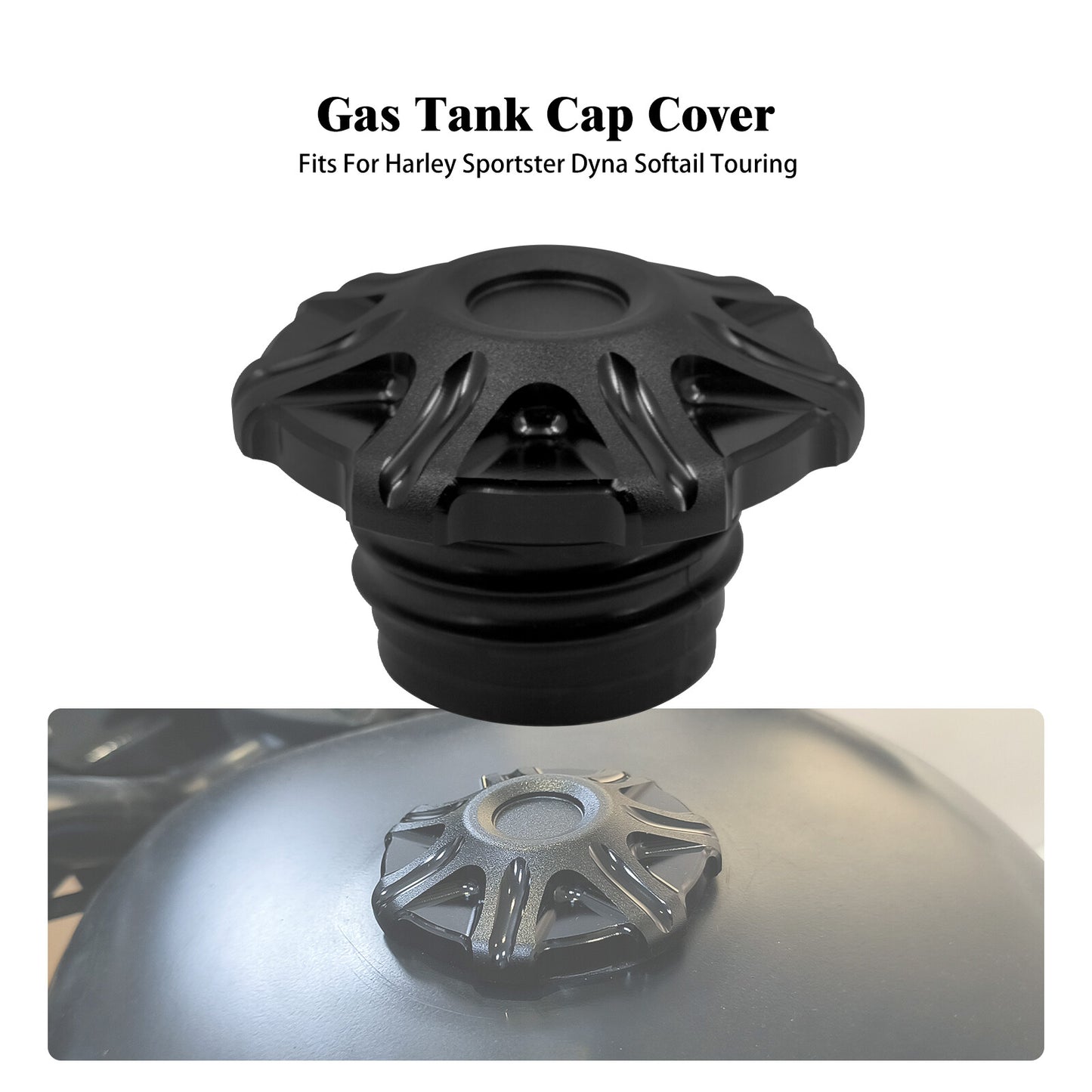 Matte Black Gas Cap Fuel Oil Tank Cover Fit for Harley Sportster Softail V-Rod