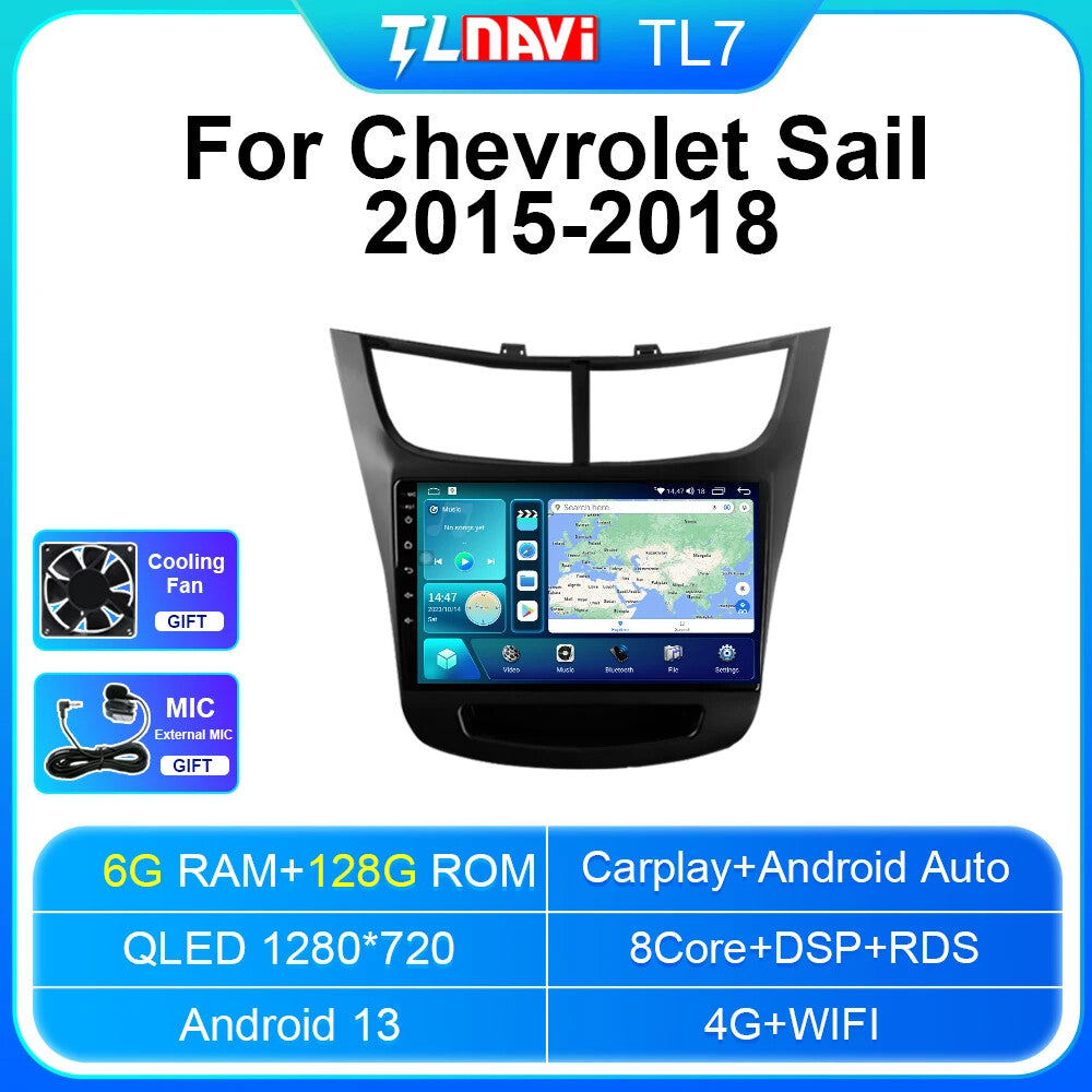 for Chevrolet Sail 3 2015-2018 Stereo Android Car Radio CarPlay GPS Video Player