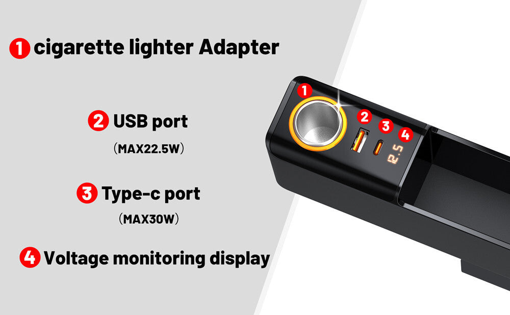 Storage Box Organizer Car for Seat Gap USB Charge Cigarette Lighter Socket Accessory