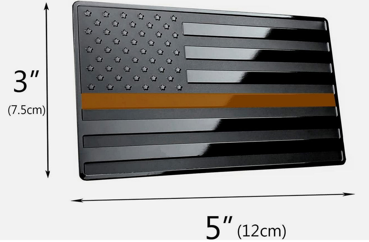 Car side fender rear trunk badge sticker American flag black and orange  for ford