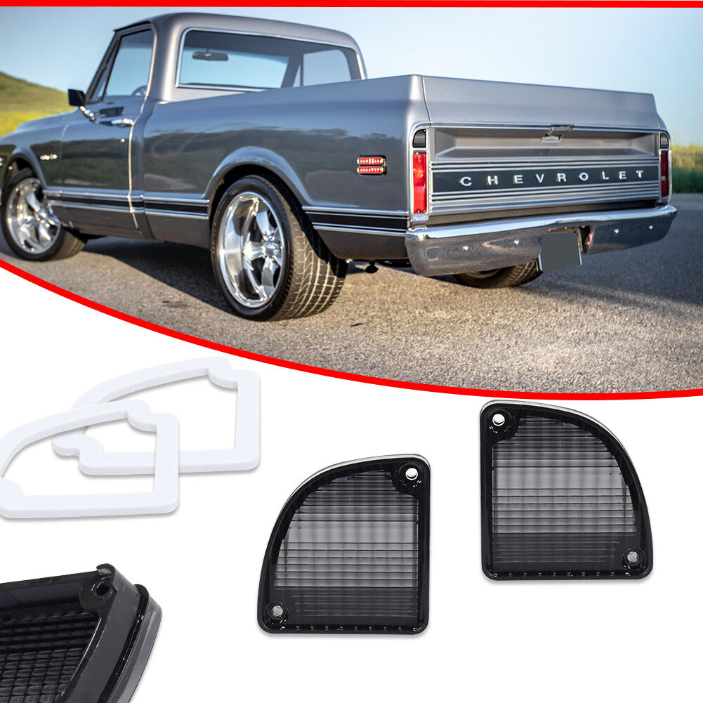 Smoked spare taillight lens kit for 1968-1972 for Chevrolet for GMC C10 pickup trucks.