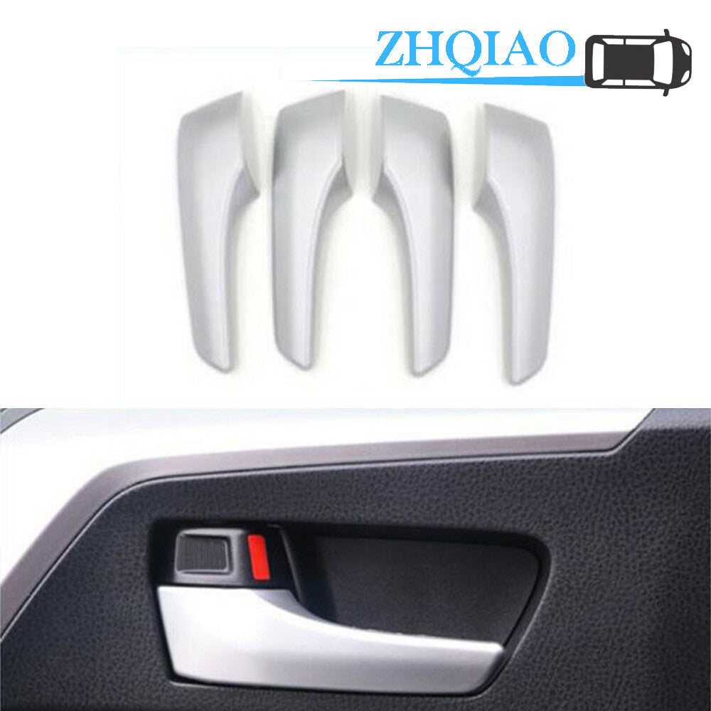 4PCS ABS Dumb silver Interior Door Handle Cover Trim for Toyota RAV4 2016-2018