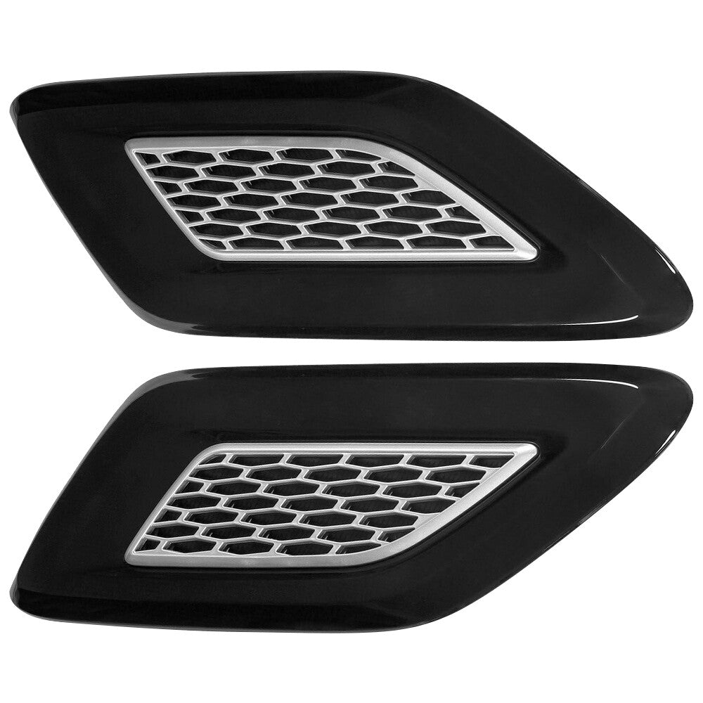 1Pair Front Hood Vent Air Grille Cover w/ Silver for Range Rover Sport 2014-2017