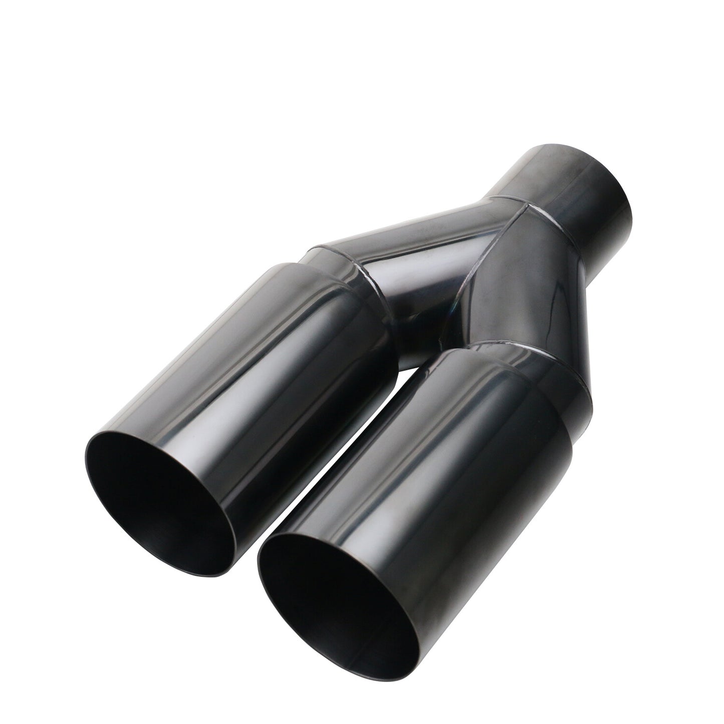 1PC 2.5'' ID 3'' OD Universal Welding Dual Exhaust Muffler Tips Straight Black