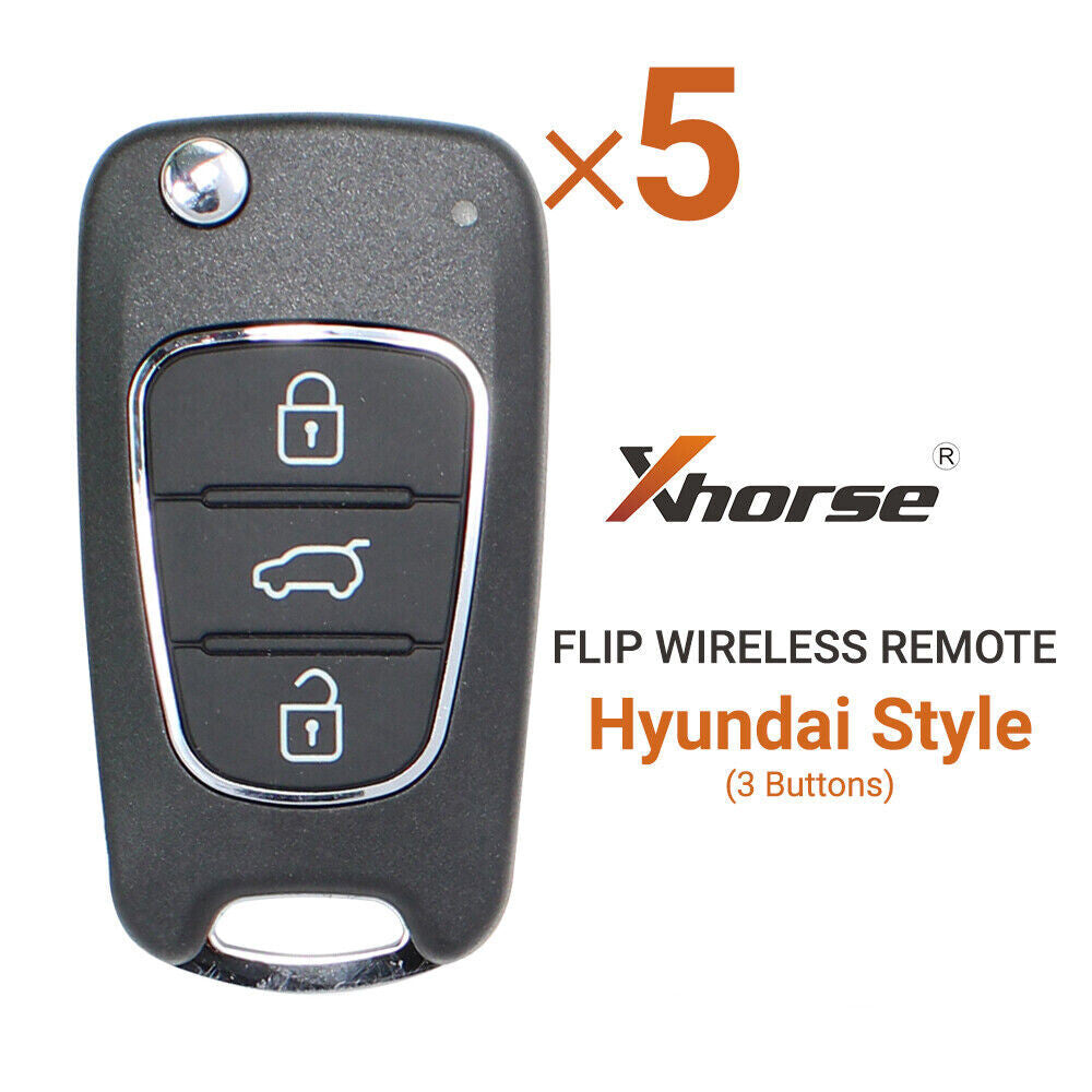 5Pcs XNHY02EN Car Wireless Remote Key for Hyundai Style Flip 3 Buttons