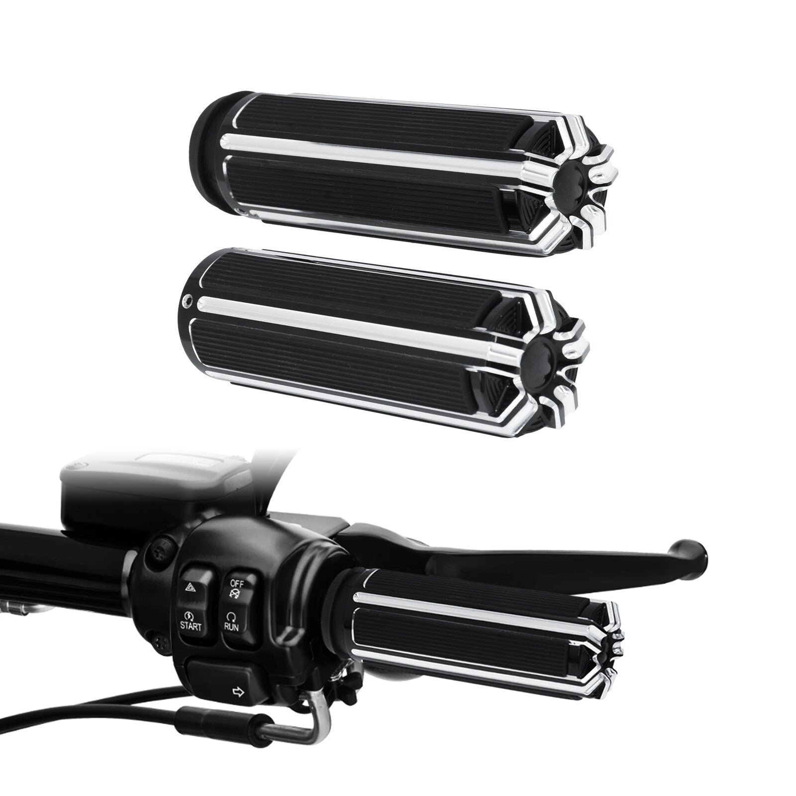 1 Black Electronic Throttle Hand Grips for Harley Touring Dyna Softail Trike
