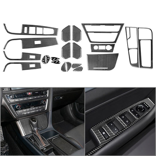 21Pcs Interior Dash Trim Kit Carbon Fiber for Hyundai Sonata 9th 2015-2019 LHD