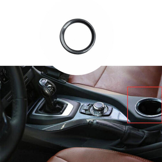 Carbon Fiber Middle Console Drinking Glass Trim Fit Auto for BMW X1 E84 2010-15