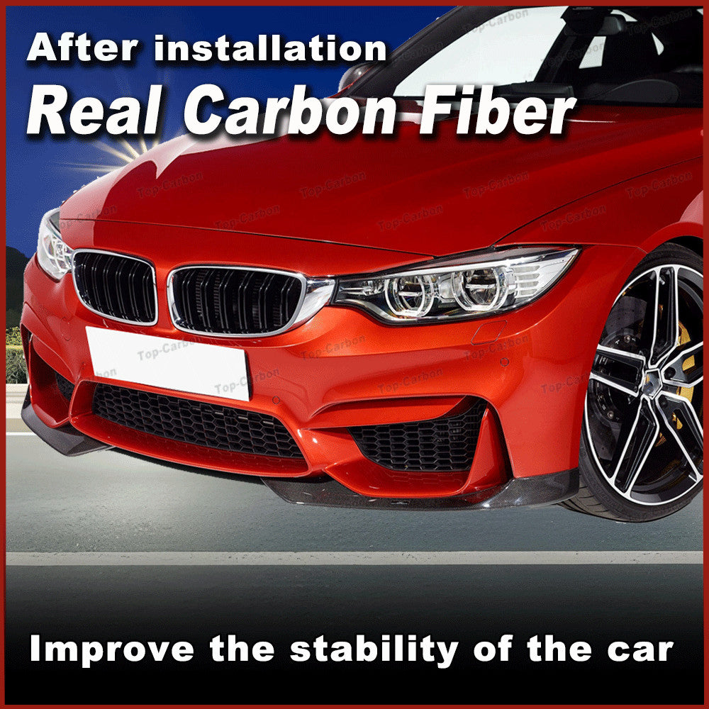 REAL CARBON Front Bumper Splitter Lip Spoiler for BMW F80 M3 F82 F83 M4 2014-19