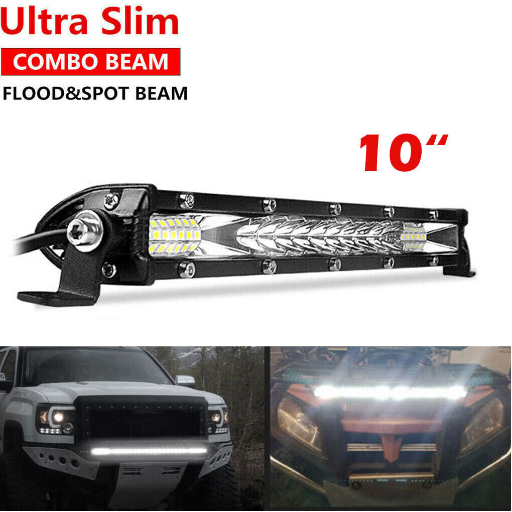 10inch Ultra Slim LED Work Light Bar Spot Flood Combo Fog Offroad Driving SUV US