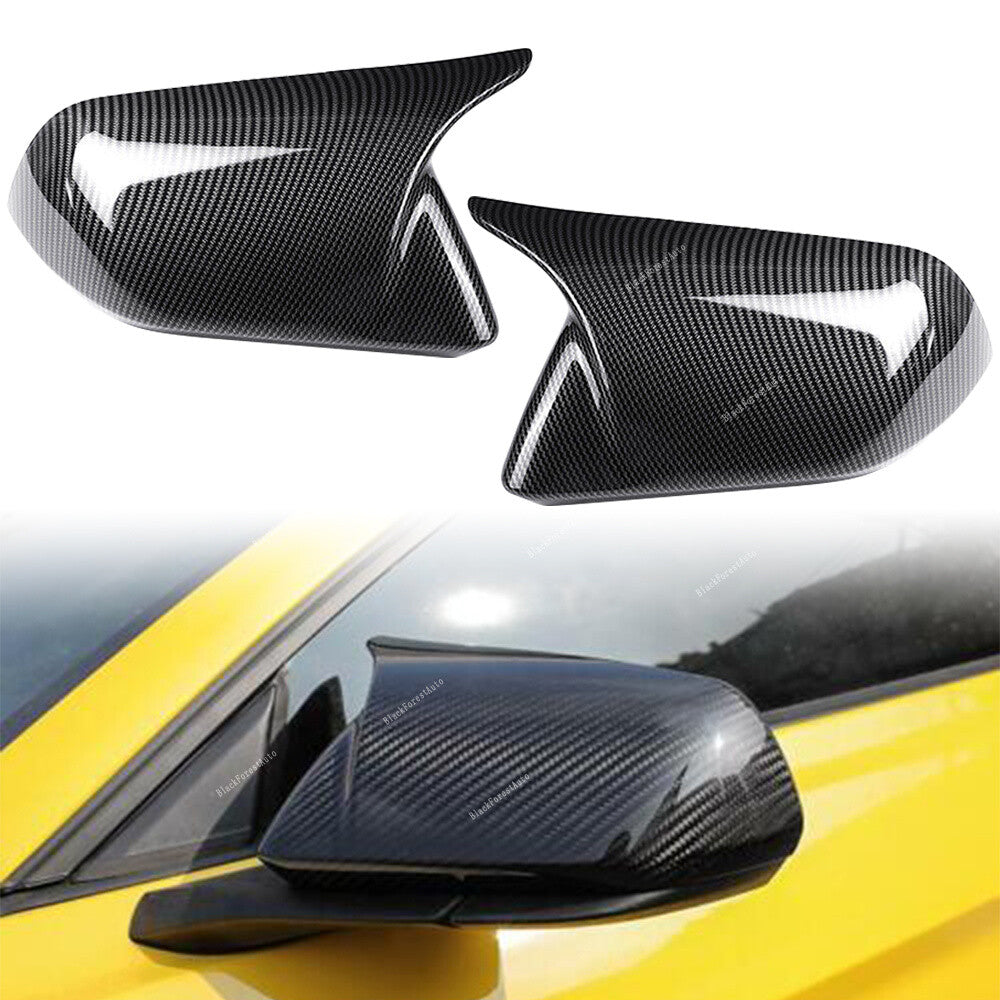 Fit for Ford for Mustang 15-2022 Carbon Fiber Rearview Door Side Mirror Cover Trim
