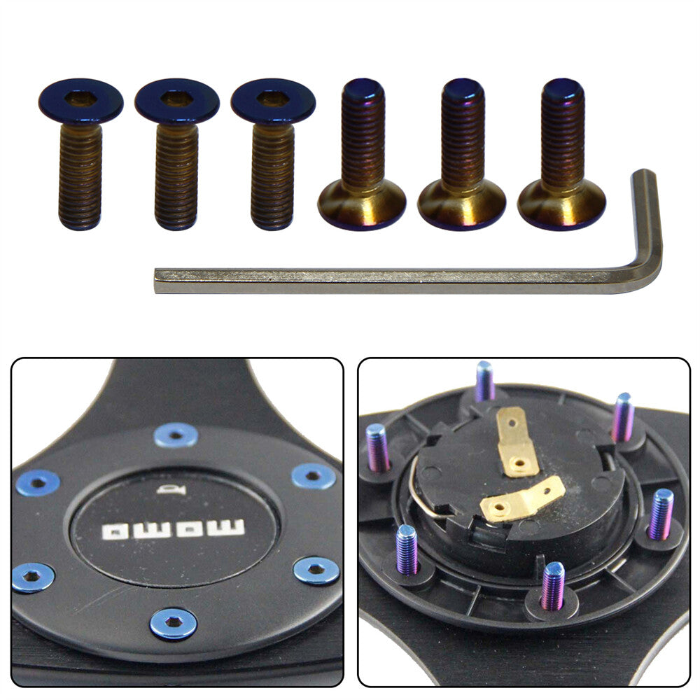6Pcs Steering Wheel Bolts Screw Kit For Momo Nardi Personal NRG Sparco Flat Head