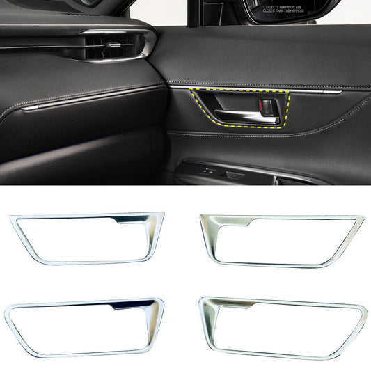 Matte Interior Door Handle Frame Trims Silver For 2020-2023 for Toyota Harrier Venza