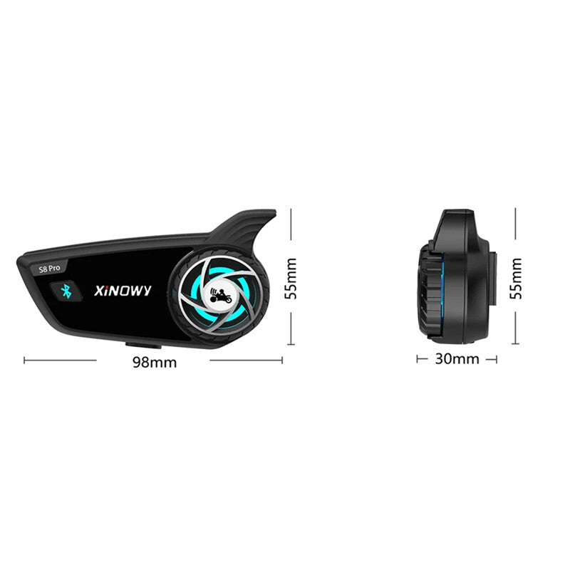 1Pc Motorcycle IP65 Waterproof Helmet Interphone Bluetooth 5.1 Intercom Headset
