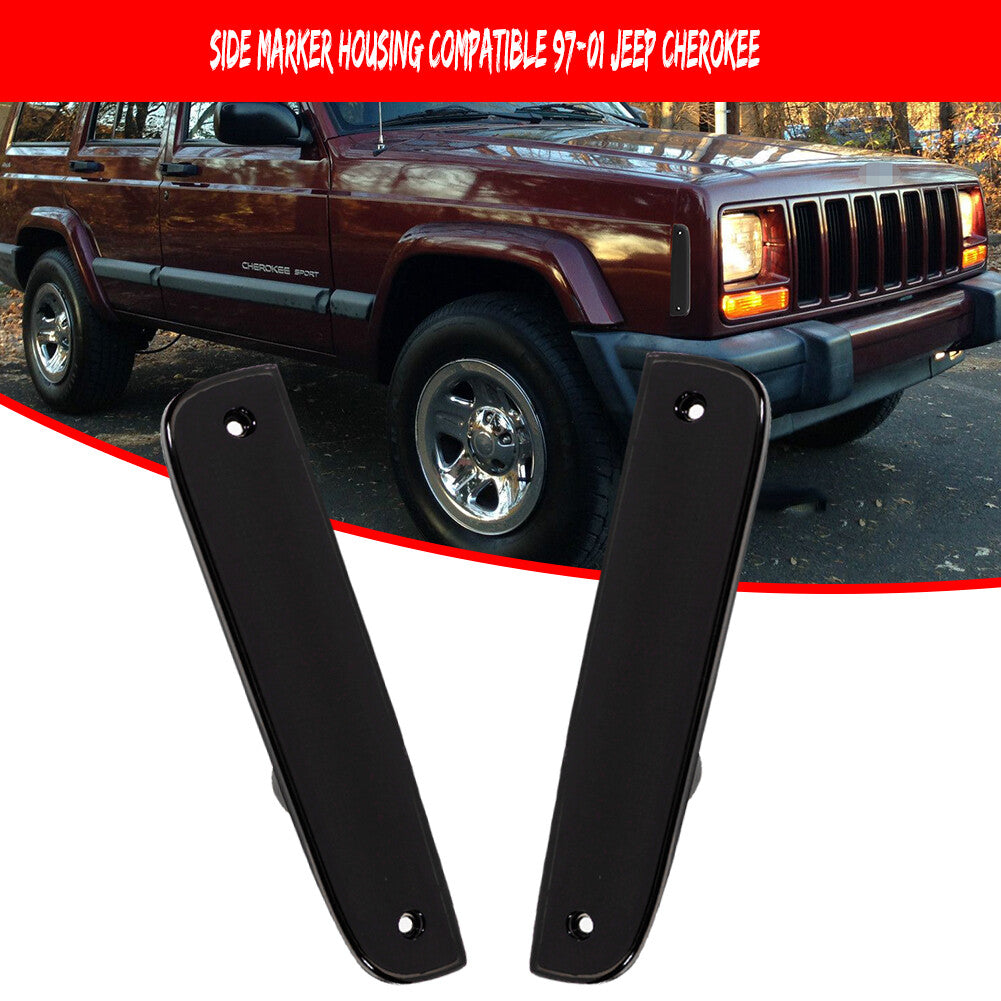 Smoked lens side marker corner parking light housing for 1997-01 for Jeep Cherokee