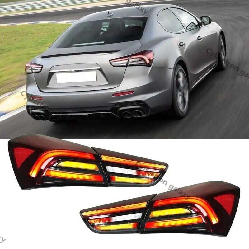 for Maserati Ghibli 2014-2022 Pair LED Rear Taillights Brake Light Reverse Light