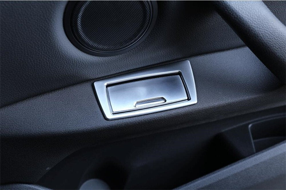 Silver ABS Rear Door Ashtray Panel Decorative Cover Fit for BMW X1 F48 2016-2021