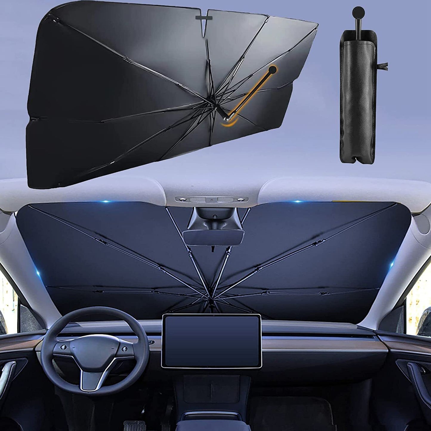 Car Windshield Sun Shade Umbrella for Tesla Model 3/Y Front Window Cover Visor