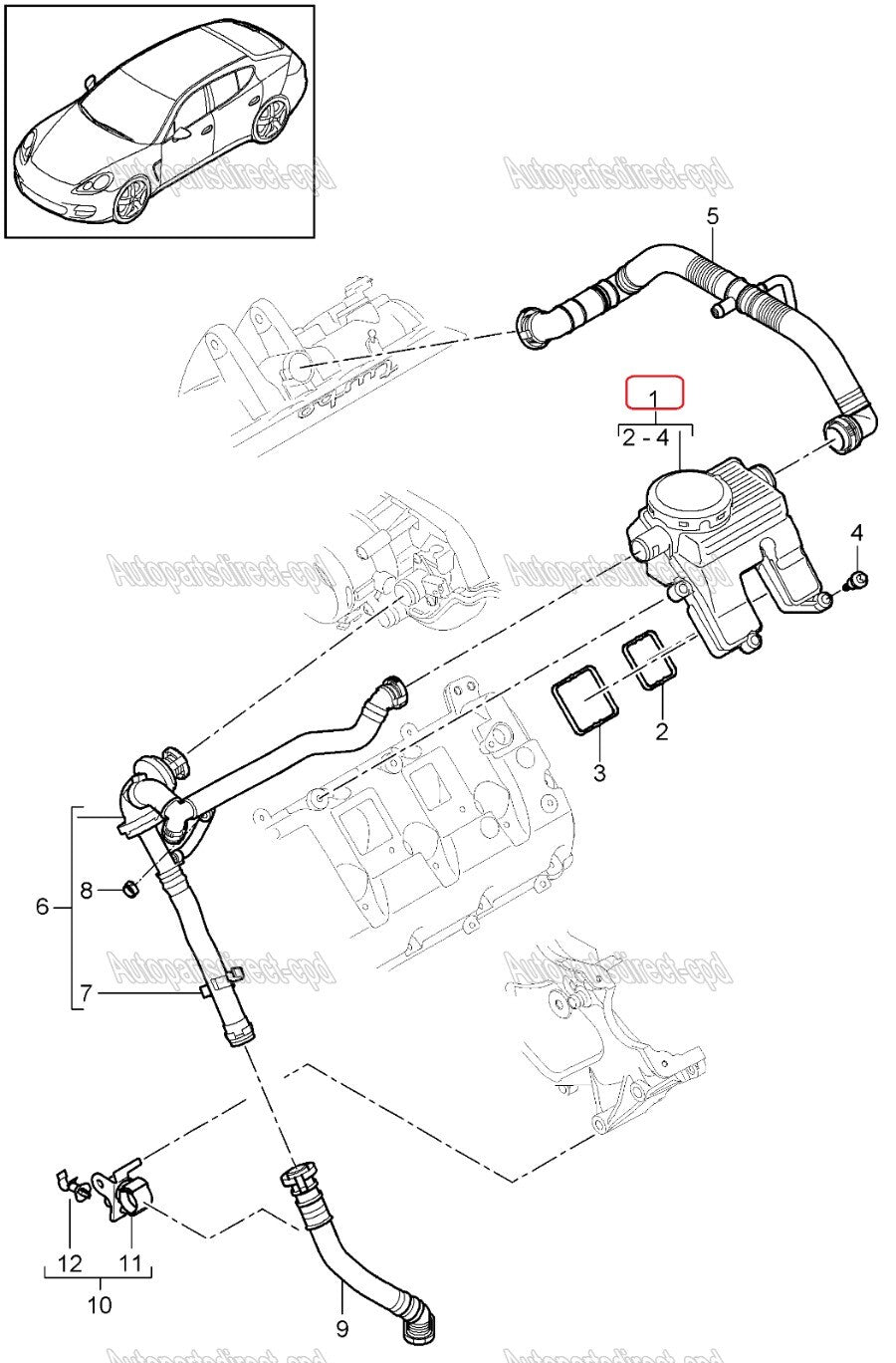 94810713521 Oil separator suitable for Porsche for Cayenne 958 92A for Panamera 970 3.6L 4.8L