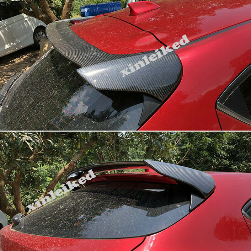 Rear Roof Spoiler Top Wing Real Carbon Fiber for Mazda 3 Axela Hatchback 2014-17