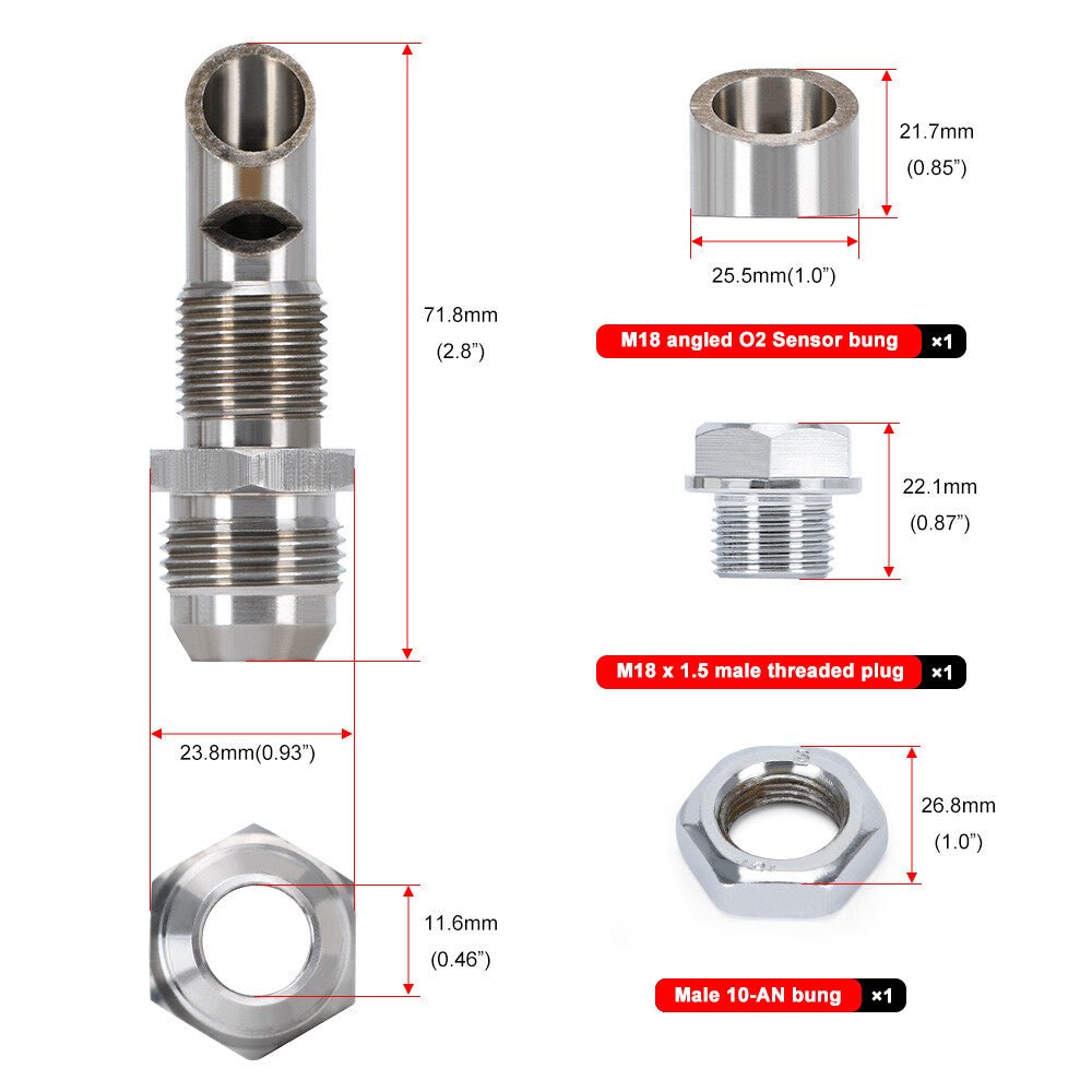 2X Universal SS Exhaust Vacuum Scavenger Crank Case Vent CCV Kit Catch Can Vent