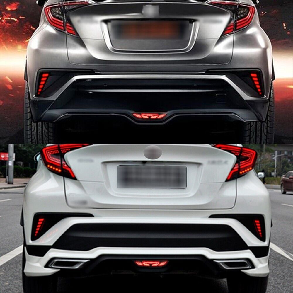 3Pcs/Set Car Rear Fog Lamps Tail Bumper Lights LED for Toyota CHR C-HR 2016-2018