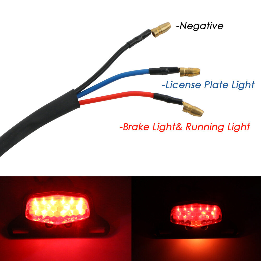 Brake Stop Running Tail Light Lamp Motorcycle RED LED License Plate Universal