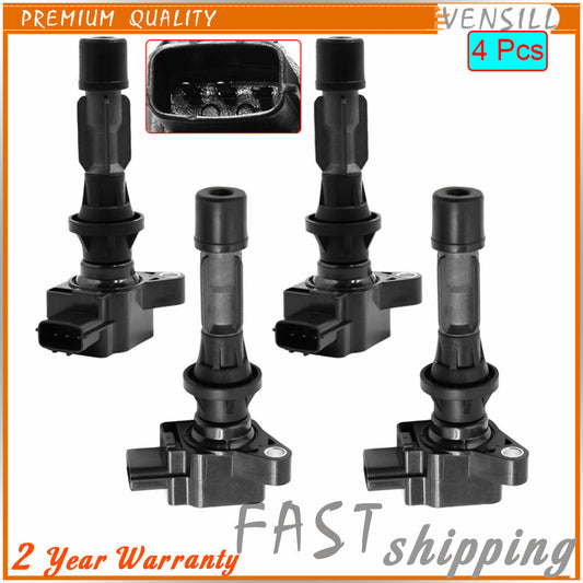 Set of 4 Ignition Coil 6M8G-12A366 for Mazda 3 6 CX7 MX-5 Miata 06-15 2.0L 2.3L