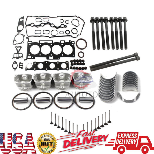 G4KD Engine Rebuild Kit - Head Bolts Main Bearing Set Piston Ring for Hyundai