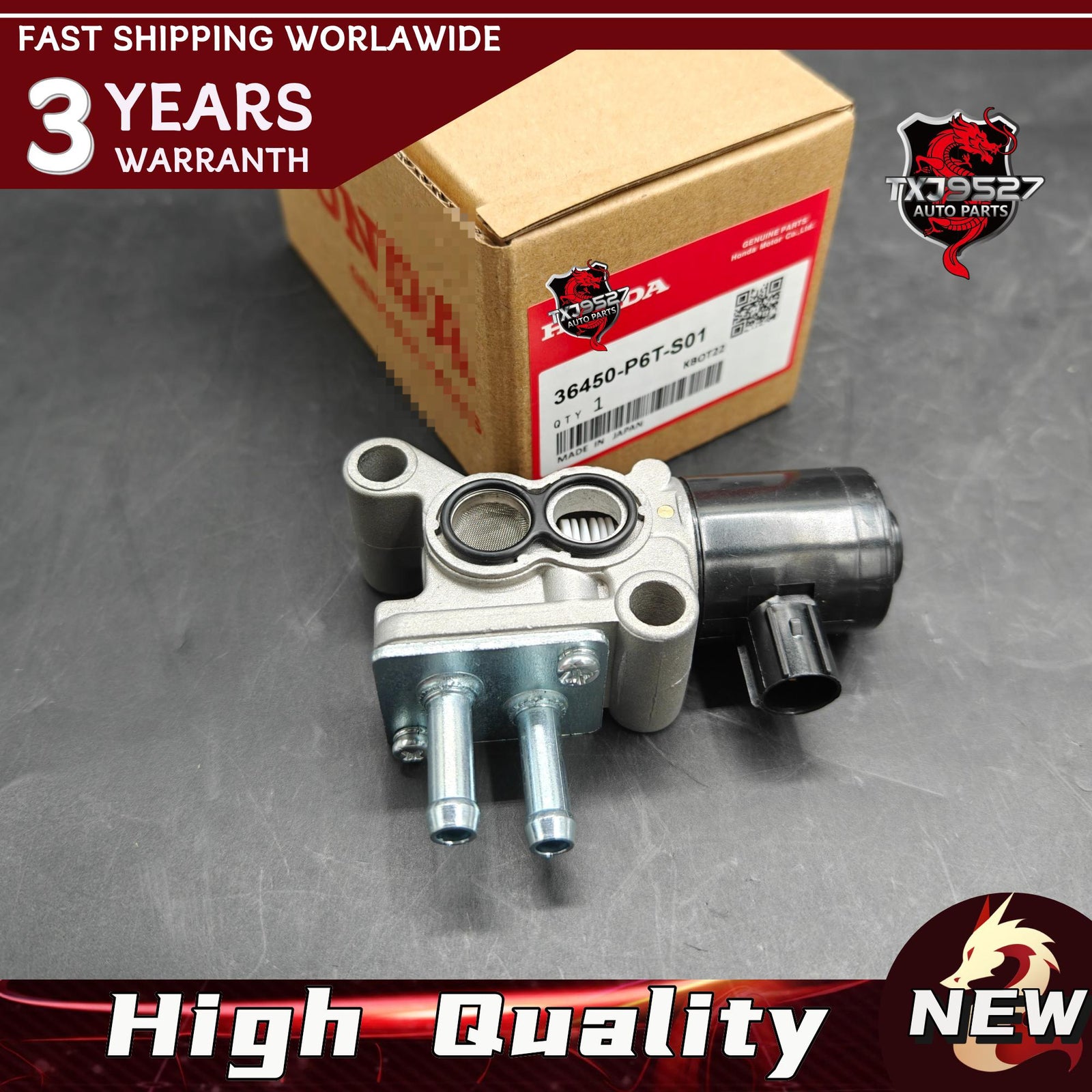 Original Equipment Manufacturer (IACV) Idle Air Control Valve 36450P6TS01, suitable for Honda B Series B16B B18C, 1996-01