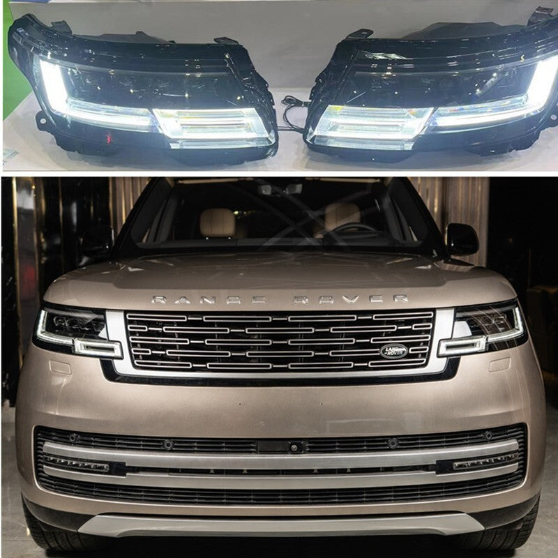Pair 2024 4 Lens Headlight Assembly for Range Rover Vogue 13-23 No Bumper Change