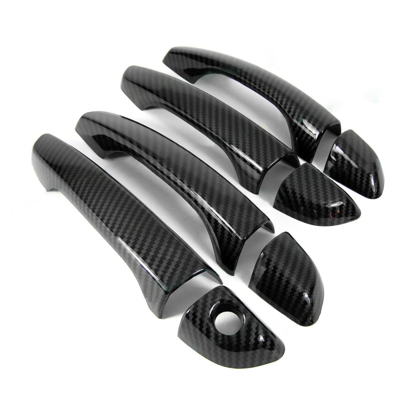 For 2017-2020 for Hyundai for Elantra Side Door Handle Covers Trims Glossy Carbon Fiber