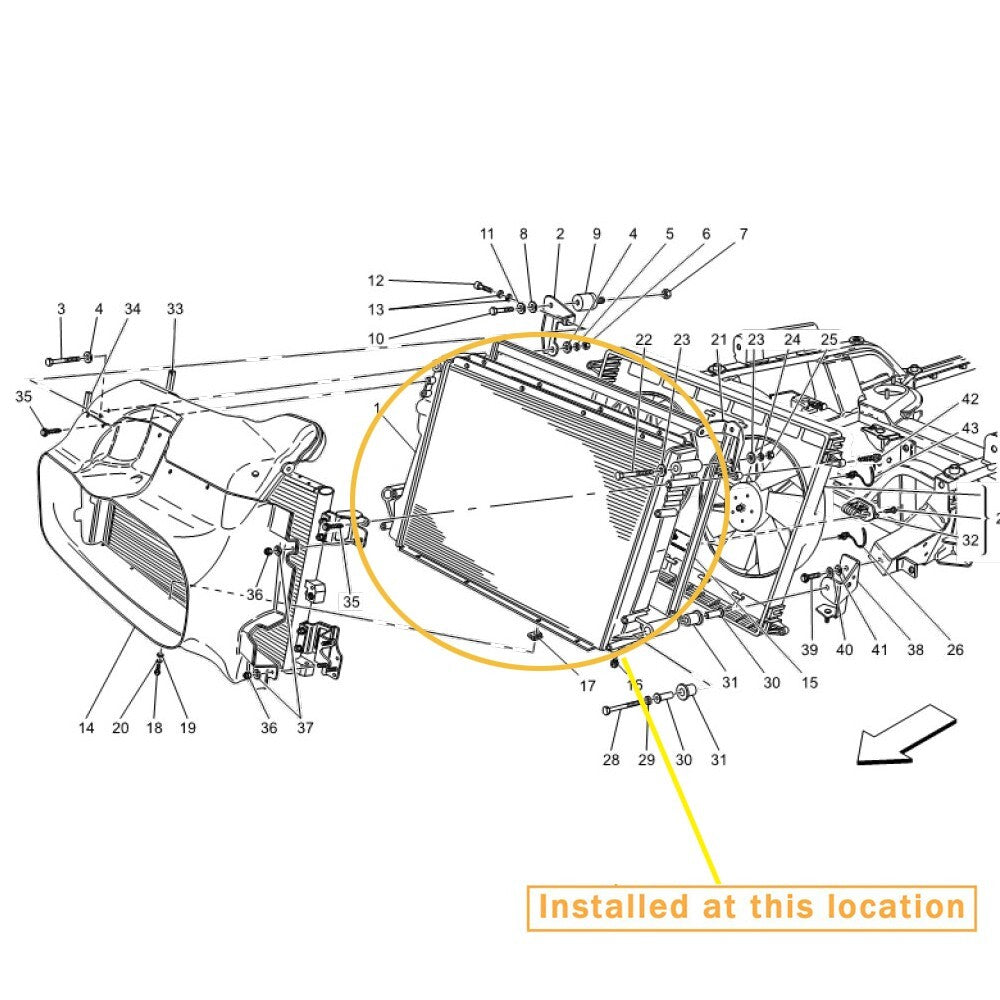 Suitable for Maserati Quattroporte Granturismo Radiator 4.7L. Equipment Manufacturer: 220979