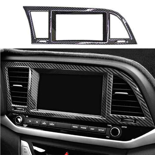 for Hyundai for Elantra 2017-2018 Carbon Fiber Inner Console Navigation Frame Cover